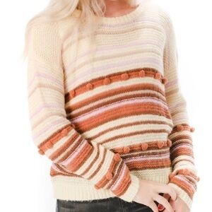 Anthropologie Heartloom pompom boho sweater Small